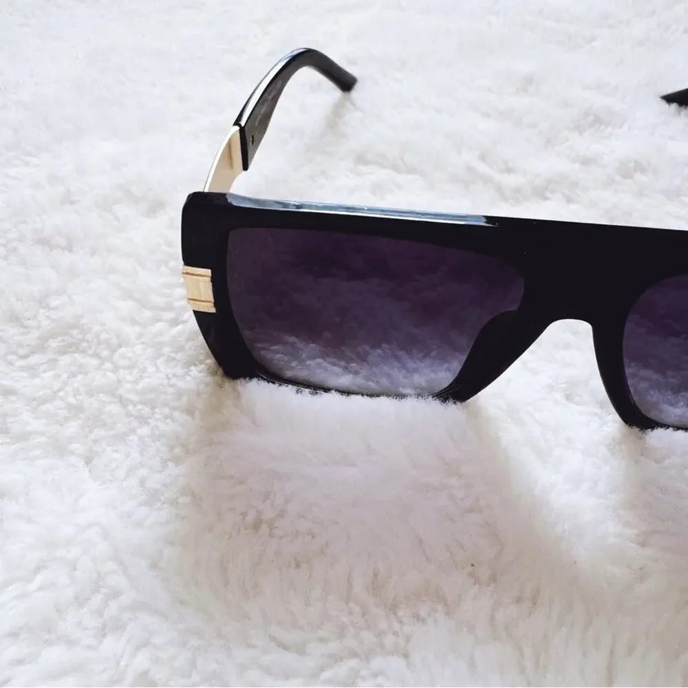 Inez Black Oversized Square Sunglasses